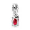 Lex & Lu Sterling Silver w/Rhodium Diamond & Ruby Oval Pendant LAL115079 - 4 - Lex & Lu