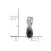 Lex & Lu Sterling Silver w/Rhodium Diamond and Sapphire Oval Pendant - 3 - Lex & Lu