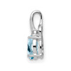 Lex & Lu Sterling Silver w/Rhodium Diamond & Sky Blue Topaz Oval Pendant LAL115082 - 2 - Lex & Lu