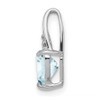 Lex & Lu Sterling Silver w/Rhodium Diamond & Aquamarine Heart Pendant - 2 - Lex & Lu