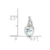 Lex & Lu Sterling Silver w/Rhodium Diamond & Aquamarine Heart Pendant - 3 - Lex & Lu