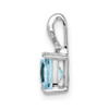 Lex & Lu Sterling Silver w/Rhodium Diamond & Aquamarine Square Pendant LAL115091 - 2 - Lex & Lu