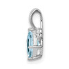 Lex & Lu Sterling Silver w/Rhodium Diamond & Aquamarine Square Pendant LAL115097 - 2 - Lex & Lu