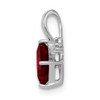 Lex & Lu Sterling Silver w/Rhodium Diamond & Garnet Square Pendant LAL115100 - 2 - Lex & Lu