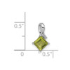 Lex & Lu Sterling Silver w/Rhodium Diamond & Peridot Square Pendant LAL115101 - 4 - Lex & Lu