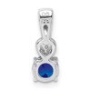 Lex & Lu Sterling Silver w/Rhodium Diamond & Sapphire Round Pendant - 4 - Lex & Lu