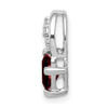 Lex & Lu Sterling Silver w/Rhodium Diamond & Garnet Square Pendant LAL115107 - 2 - Lex & Lu