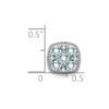 Lex & Lu Sterling Silver w/Rhodium Aquamarine Square Pendant Slide - 3 - Lex & Lu