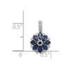 Lex & Lu Sterling Silver w/Rhodium Diamond & Sapphire Flower Pendant - 3 - Lex & Lu