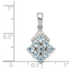 Lex & Lu Sterling Silver w/Rhodium Diamond & Aquamarine Pendant - 4 - Lex & Lu