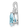 Lex & Lu Sterling Silver Diamond & Light Swiss Blue Topaz Teardrop Pendant - 2 - Lex & Lu