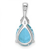 Lex & Lu Sterling Silver Diamond & Light Swiss Blue Topaz Teardrop Pendant - 4 - Lex & Lu