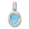 Lex & Lu Sterling Silver w/Light Swiss Blue Topaz Oval Pendant - 4 - Lex & Lu