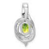 Lex & Lu Sterling Silver Diamond & Peridot Oval Pendant LAL115166 - 4 - Lex & Lu