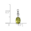 Lex & Lu Sterling Silver w/Rhodium Diamond & Peridot Oval Pendant LAL115177 - 3 - Lex & Lu