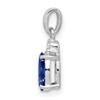 Lex & Lu Sterling Silver w/Rhodium Diamond & Sapphire Oval Pendant LAL115178 - 2 - Lex & Lu