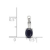 Lex & Lu Sterling Silver w/Rhodium Diamond & Sapphire Oval Pendant LAL115178 - 3 - Lex & Lu