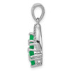 Lex & Lu Sterling Silver Diamond & Emerald Pendant - 2 - Lex & Lu