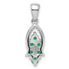 Lex & Lu Sterling Silver Diamond & Emerald Pendant - 4 - Lex & Lu