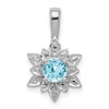 Lex & Lu Sterling Silver Diamond & Light Blue Topaz Pendant LAL115201 - Lex & Lu