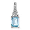 Lex & Lu Sterling Silver Diamond & Light Blue Topaz Pendant LAL115210 - Lex & Lu