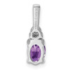 Lex & Lu Sterling Silver Diamond & Amethyst Pendant LAL115212 - 4 - Lex & Lu