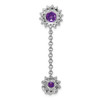 Lex & Lu Sterling Silver Diamond Amethyst Pendant LAL115225 - 3 - Lex & Lu