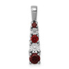 Lex & Lu Sterling Silver Garnet & Diamond Pendant LAL115243 - Lex & Lu