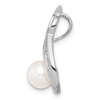 Lex & Lu Sterling Silver Rhod Plated Diamond & FWC Pearl Pendant LAL115311 - 2 - Lex & Lu