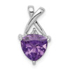 Lex & Lu Sterling Silver w/Rhodium Amethyst and White Topaz Pendant - Lex & Lu