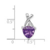 Lex & Lu Sterling Silver w/Rhodium Amethyst and White Topaz Pendant - 3 - Lex & Lu