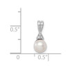 Lex & Lu Sterling Silver Rhod Plated Diamond & FWC Pearl Pendant LAL115337 - 4 - Lex & Lu