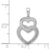 Lex & Lu Sterling Silver w/Rhodium Diamond Double Heart Pendant LAL115355 - 3 - Lex & Lu