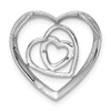 Lex & Lu Sterling Silver w/Rhodium Diamond Triple Heart Pendant LAL115360 - 4 - Lex & Lu