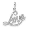 Lex & Lu Sterling Silver w/Rhodium Diamond Love Pendant - Lex & Lu