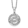 Lex & Lu Sterling Silver w/Rhodium Diamond Circle Necklace - Lex & Lu