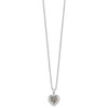 Lex & Lu Sterling Silver Champagne Diamond Heart Pendant - 2 - Lex & Lu