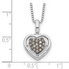 Lex & Lu Sterling Silver Champagne Diamond Heart Pendant - 5 - Lex & Lu