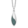 Lex & Lu Sterling Silver Blue Diamond Pendant - Lex & Lu