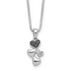 Lex & Lu Sterling Silver White & Black Diamond Heart Pendant LAL115460 - Lex & Lu