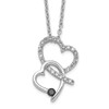 Lex & Lu Sterling Silver Black & White Diamond Pendant LAL115463 - Lex & Lu