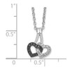 Lex & Lu Sterling Silver Black & White Diamond Double Heart Pendant - 3 - Lex & Lu