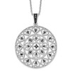 Lex & Lu Sterling Silver w/Rhodium Black Diamond Circle Pendant - Lex & Lu