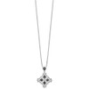 Lex & Lu Sterling Silver w/Rhodium Black & White Diamond Pendant LAL115486 - 2 - Lex & Lu