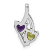 Lex & Lu Sterling Silver Amethyst & Peridot Diamond Pendant LAL115496 - 4 - Lex & Lu