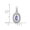 Lex & Lu Sterling Silver w/Rhodium Diamond & Tanzanite Oval Pendant LAL115502 - 3 - Lex & Lu