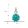 Lex & Lu Sterling Silver Polished Synthetic Turquoise Pendant LAL115597 - 3 - Lex & Lu