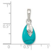 Lex & Lu Sterling Silver Polished Synthetic Turquoise Pendant LAL115598 - 3 - Lex & Lu