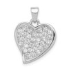 Lex & Lu Sterling Silver Polished Rhodium Plating CZ Heart Pendant - Lex & Lu