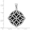 Lex & Lu Sterling Silver w/Rhodium D/C Onyx Pendant LAL115616 - 3 - Lex & Lu